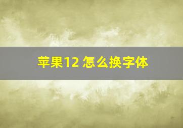 苹果12 怎么换字体